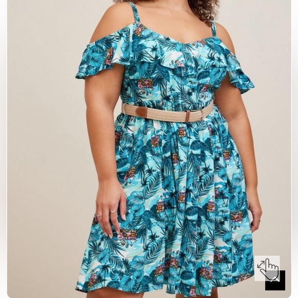 Torrid Disney Encanto Cold Shoulder Belted Dress - Picture 2 of 4